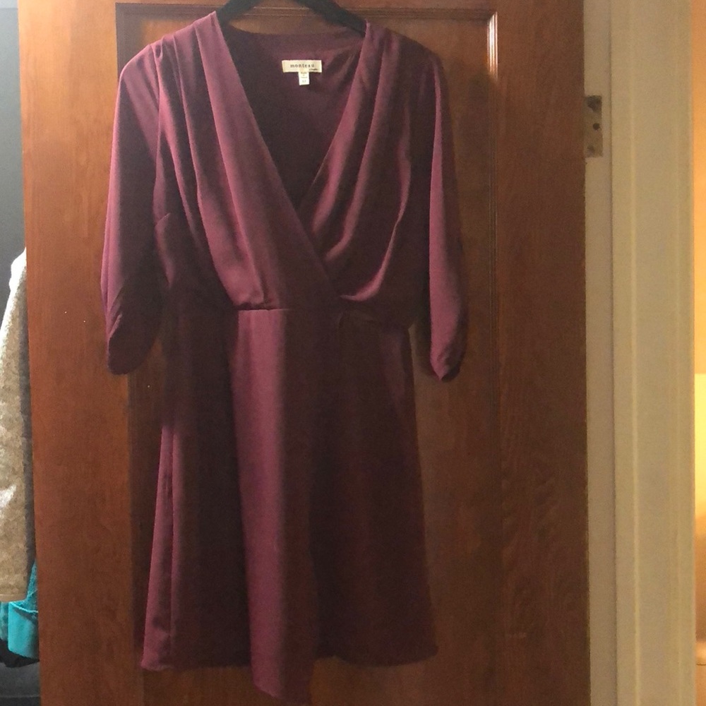 Maroon blouse dress